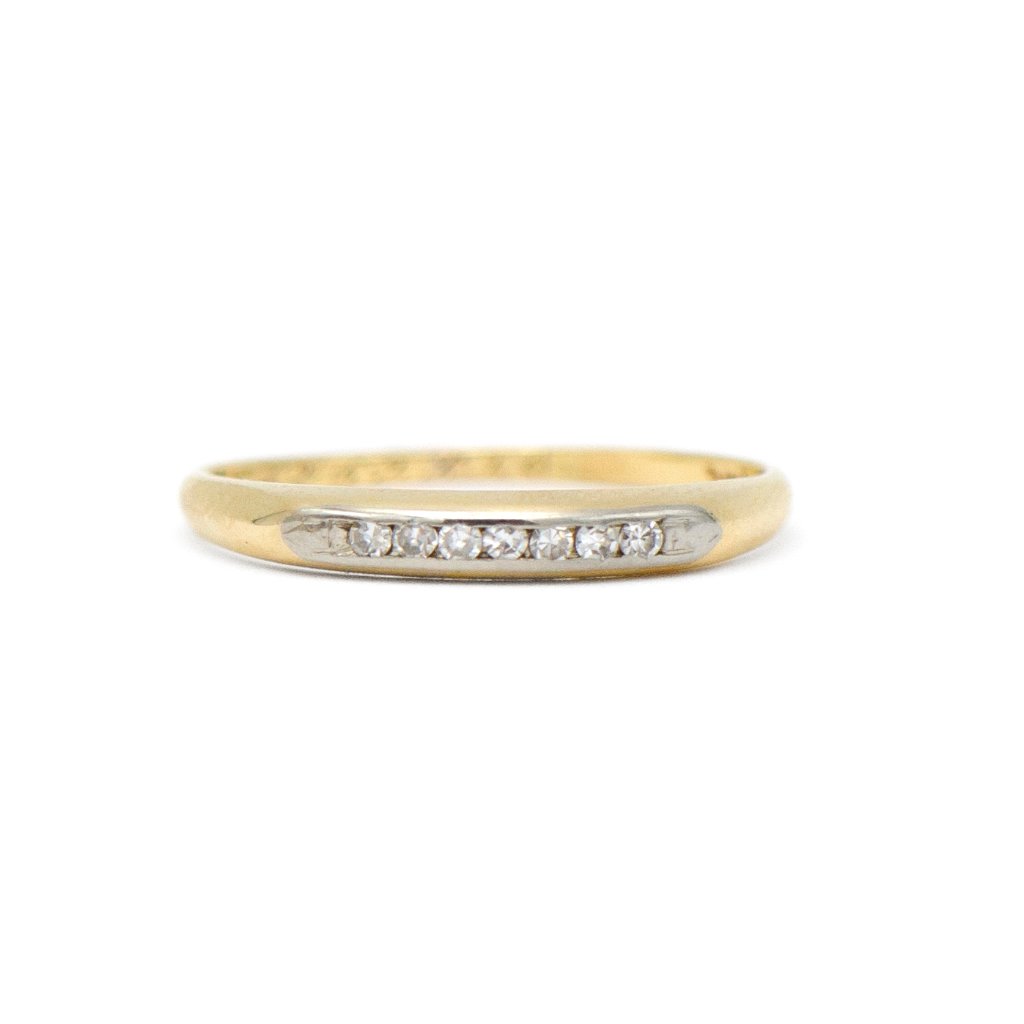 Vintage 14k Two Tone Diamond Ring